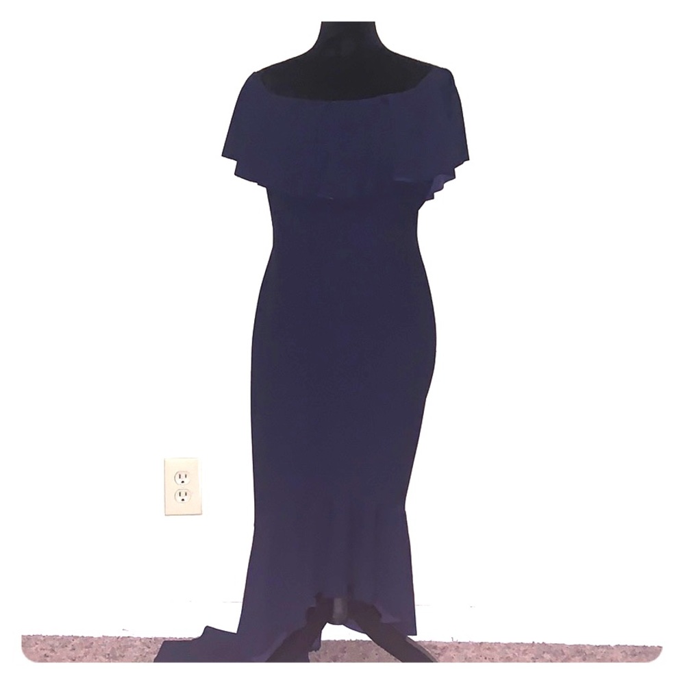 Fashion to Figure Blue Off Shoulder Mermaid dress